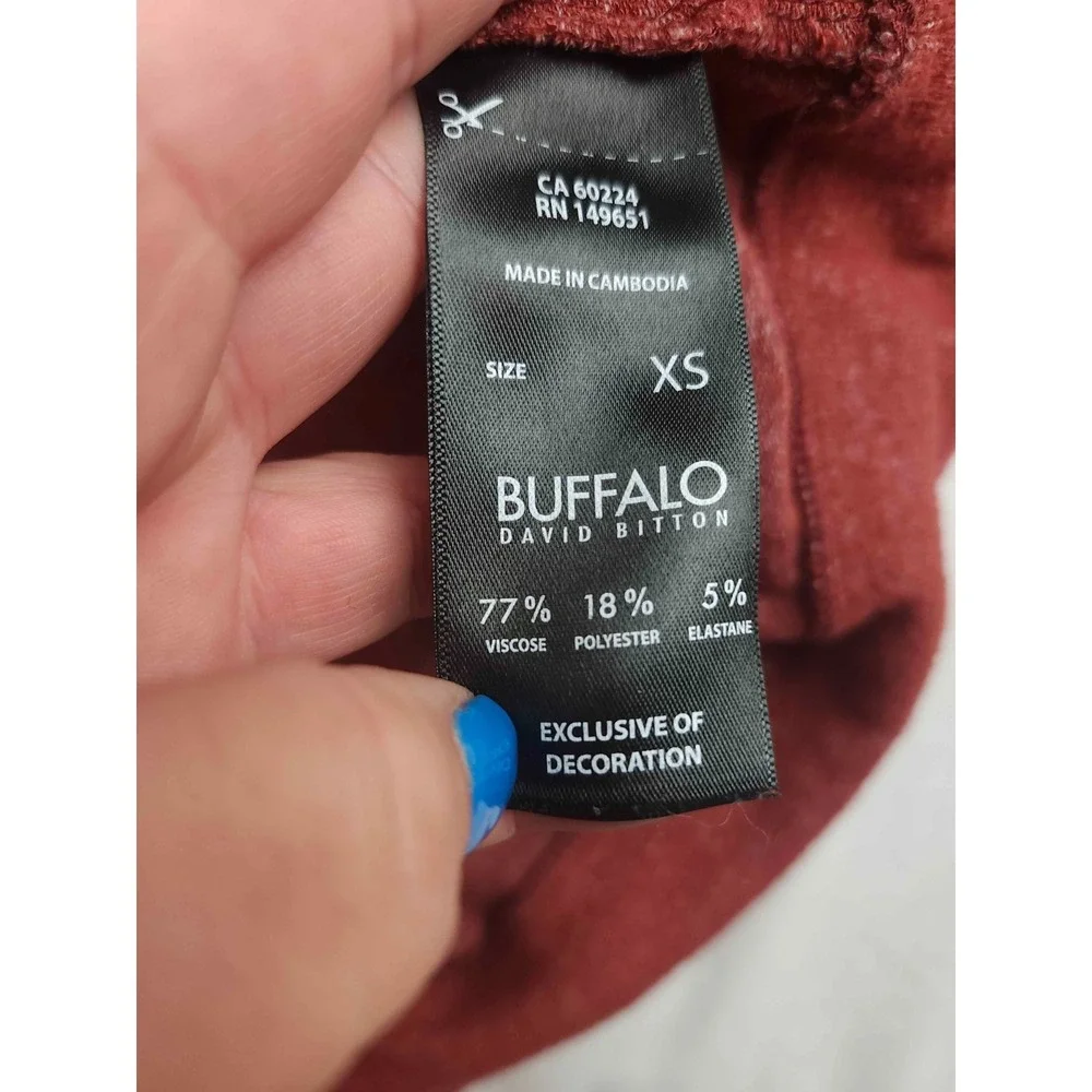 Buffalo David Bitton Sweater Womens XS Red Minimalist Hipster Preppy Boho Chic